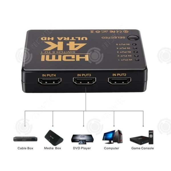 INN® Kabel HDMI-omkopplare 4k 1080P 5-portars väljare splitter switch splitter adapter fjärrkontroll stöd prestanda Avstånd