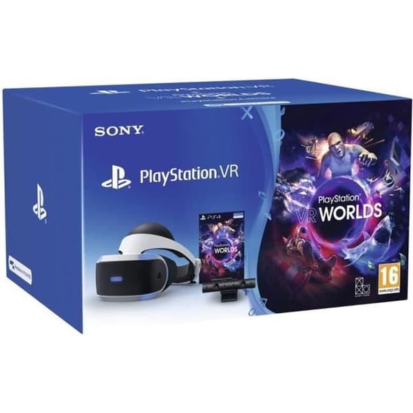 PSVR MK4 StarterPack: PSVR Headset + PlayStation Camera V2 + VR Worlds - Officiell PlayStation- USED