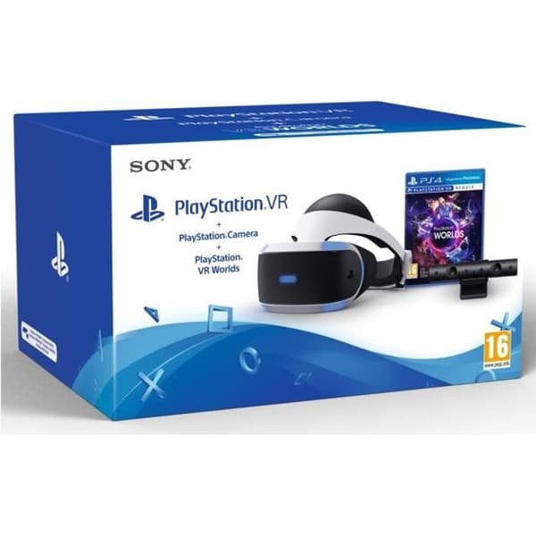PSVR StarterPack: PSVR Headset + PlayStation Camera V2 + VR Worlds - Officiell PlayStation- USED