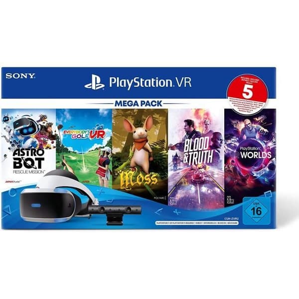 Sony Interactive Entertainment PS VR Mega Pack 3 med PS VR-headset / PS-kamera / PS-kameraadapter / 5 spel (kod- USED