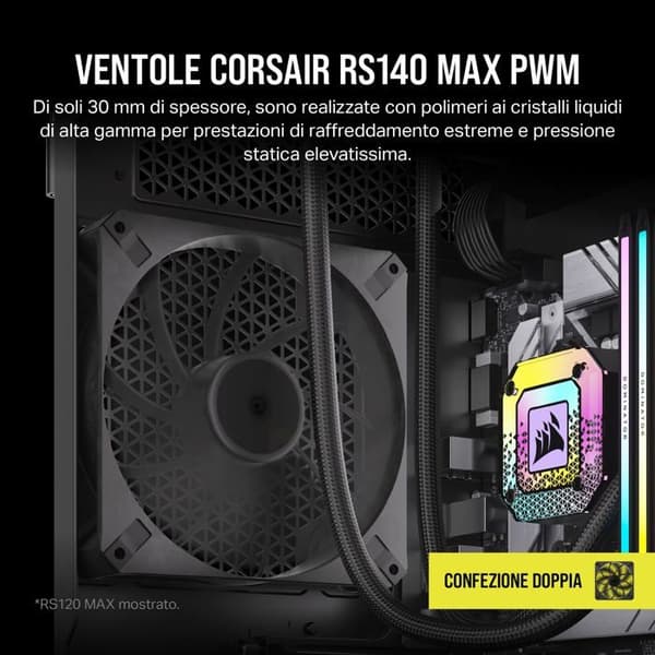 Fläkt - CORSAIR - RS140 MAX - 140mm - Tyst - Elegant och hållbar design
