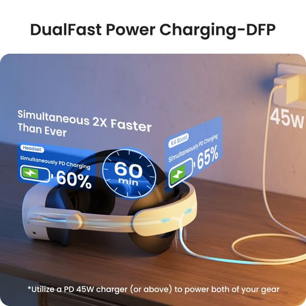 KIWI design K4 Boost Huvudband med Komfortbatteri Kompatibel med Meta Quest 3/Quest 3S