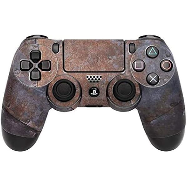 Skinn för PS4-kontroll - Pyramid - Modell 97308 - Metallisk Färg - Unik Design i Rostigt Metall