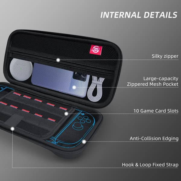 INF Beskyttende bæretaske til Switch 2-konsol - Sort