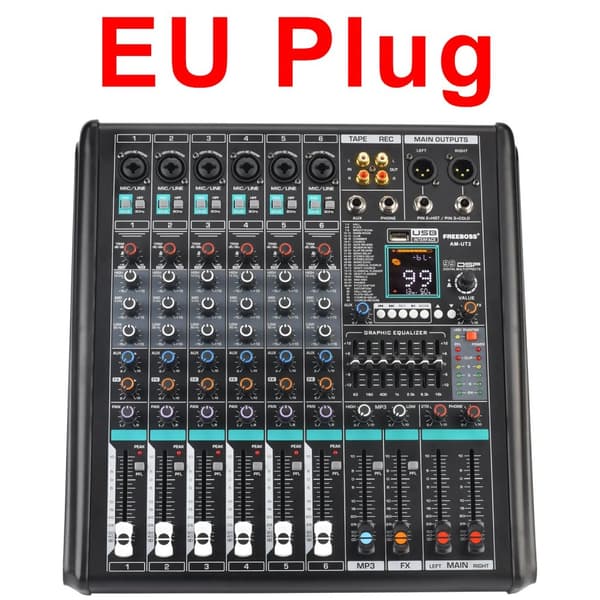 Ljudmixer, Bluetooth-anslutning, USB-inspelning,EU-kontakt