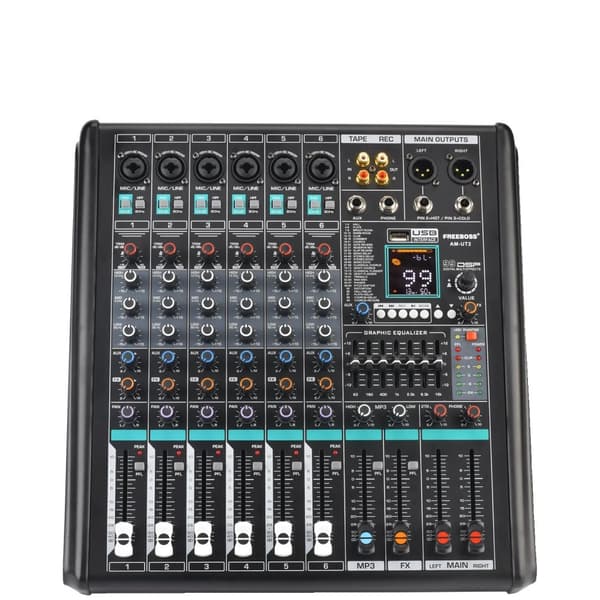 Ljudmixer, Bluetooth-anslutning, USB-inspelning,EU-kontakt