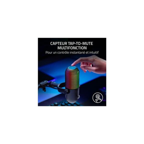 Mikrofon USB - Razer - Seiren V3 Chroma - Supercardioid - RGB-belysning - Plug-and-Play