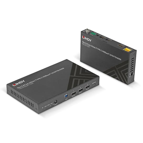 KVM Förlängningskabel - LINDY - 70m - Cat.6A - Typ C - HDMI HDBaseT 3.0