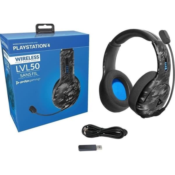Trådlöst Headset - PDP - LVL50 - PS4 - Svart Camo