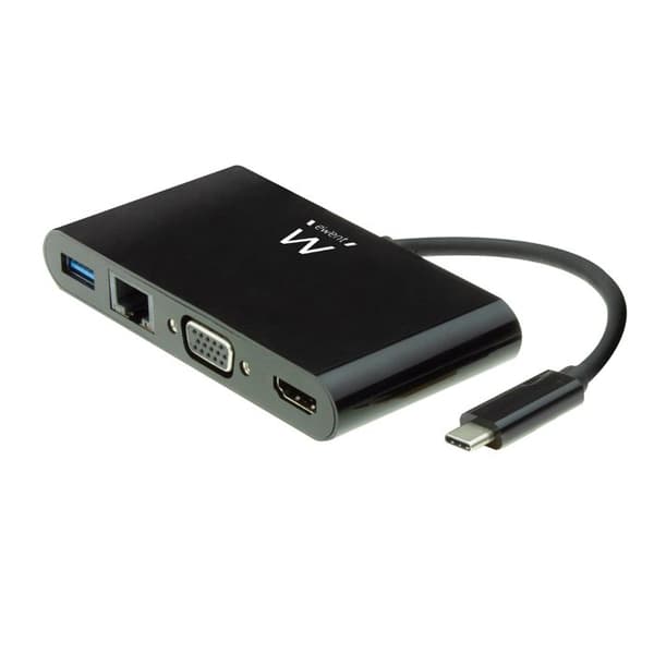 Ewent Ew9827 USB-C Adapter för HDMI/Vga med Ethernet Svart Svart