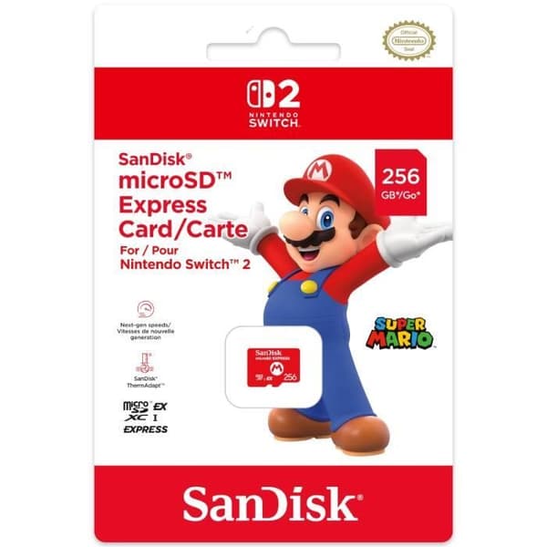 Micro SD Express 256Go Sandisk för Nintendo Switch 2
