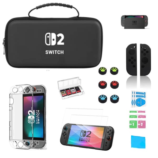 INF Premium Nintendo Switch 2-etui og oppbevaringspose til tilbehør