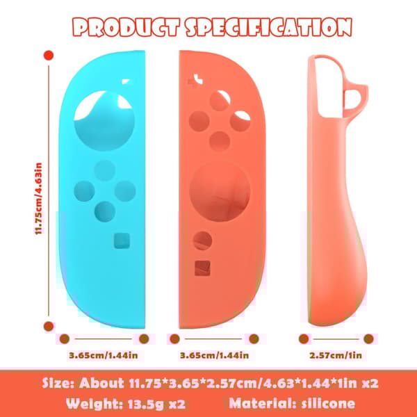 INF Suojaava silikonikahva Nintendo Switch 2 -ohjaimille Sininen+oranssi