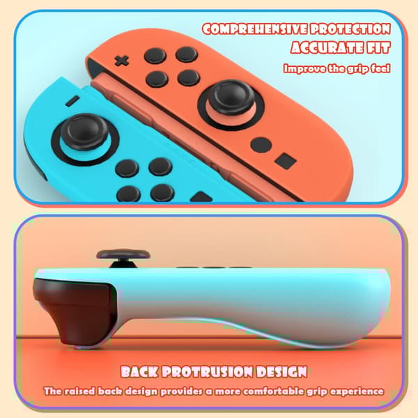 INF Suojaava silikonikahva Nintendo Switch 2 -ohjaimille Sininen+oranssi