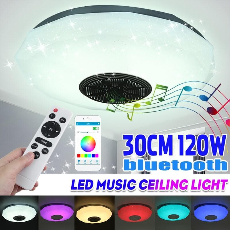 200W 30cm 11,81tum Smart LED-takljus Musikhögtalare Dimbar lampa AC 220V(LED-taklampor)