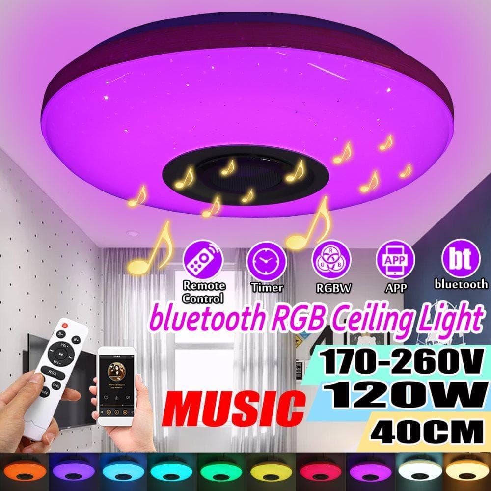 300W Mobil APP/Fjärrkontroll/Switch bluetooth Smart LED-taklampor/Bluetooth-högtalare Dimbar Modern Lampa RGB-ljus(TypeC-72W)
