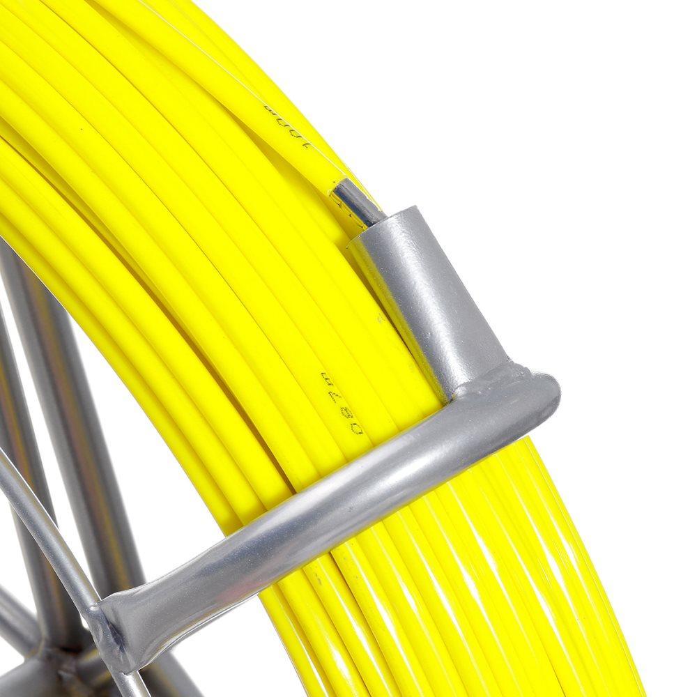 6 mm 100 m fisktejp Fiberglasstrådskabel löpstång Kanal Rodder Fishtape avdragare(gul, 6mmx100m)