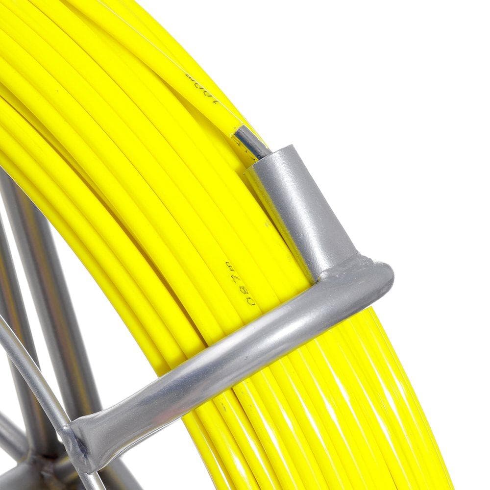 6 mm 100 m fisktejp Fiberglasstrådskabel löpstång Kanal Rodder Fishtape avdragare(gul, 6mmx100m)