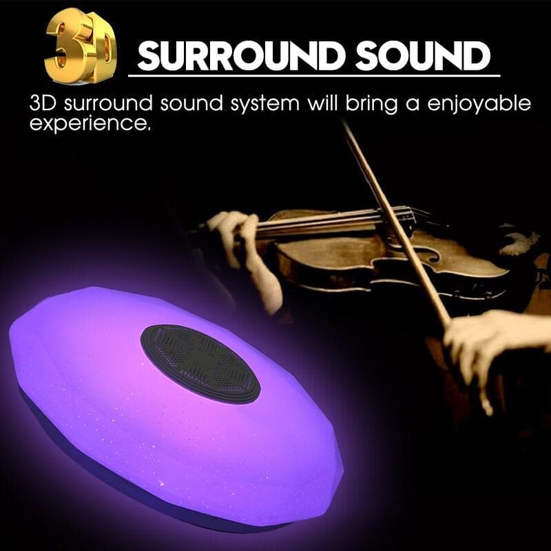 300W 30cm 11,81tum Smart LED-takljus Musikhögtalare Dimbar lampa AC 220V