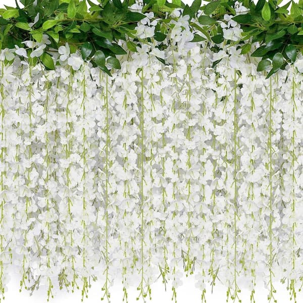 2 stk 20 grene blåregn hængende blomster 1,8m kunstige blåregn vinstokke silke blåregn blomster guirlande til bryllup bue fest have hjem dek