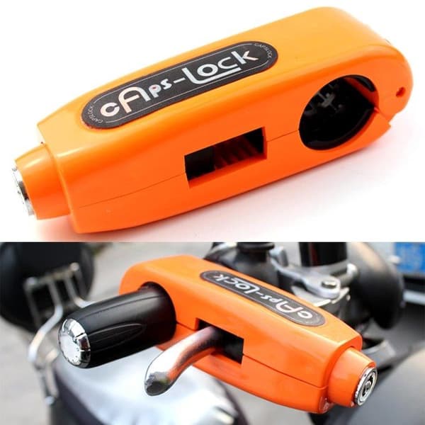 Anti-stöld lås på handbroms till motorcykel Orange