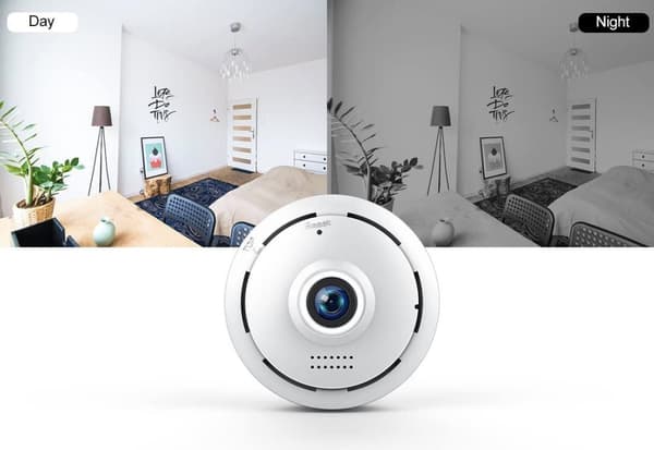 360° IP Övervakningskamera Panorama Full HD 1080P Wifi