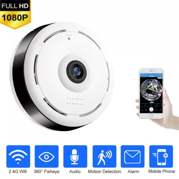360° IP Övervakningskamera Panorama Full HD 1080P Wifi