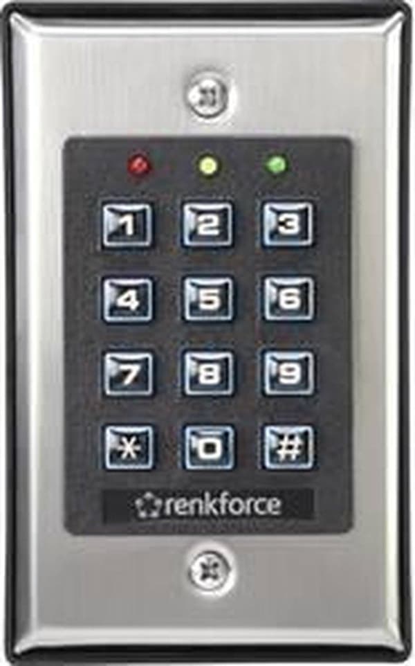Renkforce 1582597 Kodelås overflademontering, forsænket (ind i væg) med baggrundsbelyst tastatur