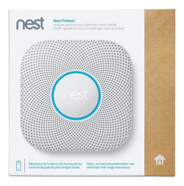 Google Nest Protect - Smart rök- och kolmonoxidlarm - med batteri