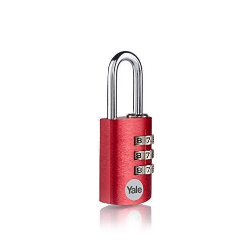 YALE YE3CB/20/121/1/CO Hänglås 20 mm rött kombinationslås (YE3CB/20/121/1/CO)