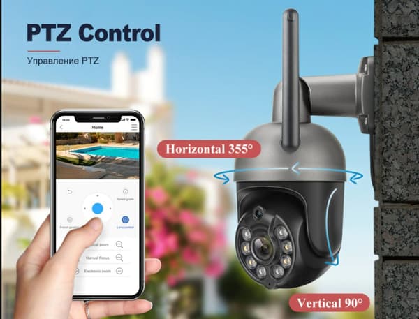 8CH 3MP trådlös övervakningskamera Wifi PTZ X 2 ST IP-kamera utomhus Auto spårning Tvåvägsljud Fullfärg Natt CCTV Video