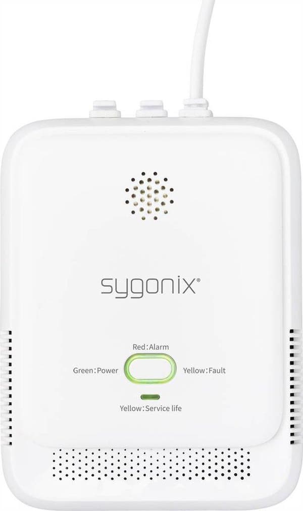 Sygonix SY-4996316 Gasdetektor Med appkontroll fungerar på elnätet Detektering av metan