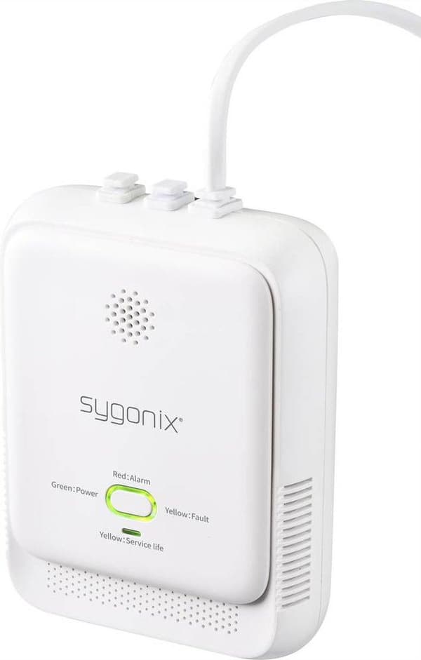 Sygonix SY-4996316 Gasdetektor Med appkontrol virker på lysnettet Registrering af metan