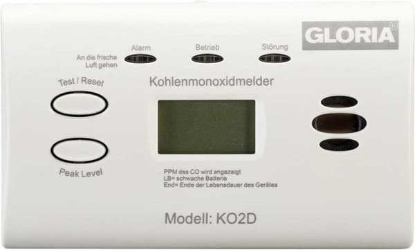 Gloria 002518.0571 Batteridrevet kuliltedetektor Detektion af kulilte