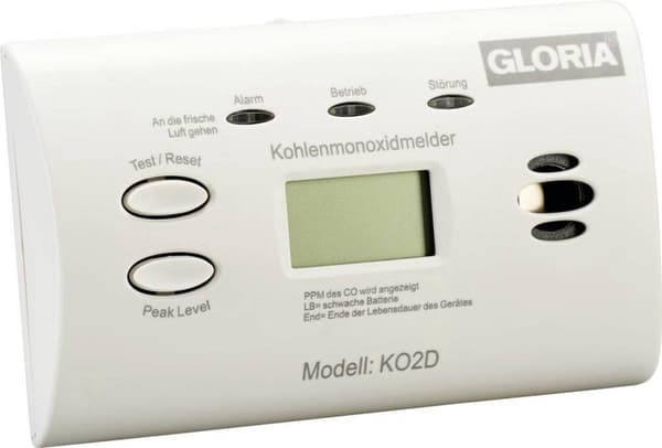 Gloria 002518.0571 Akkukäyttöinen häkäilmaisin Hiilimonoksidin tunnistus
