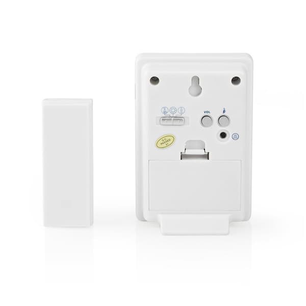 Nedis Trådløst Dørklokke Sæt | Batteri | 3 V DC | 1x CR2032 | Volume: 80 dB | Signalområde: 300 m | IP44 | 36 Melodier | 1 Modtager | Hvid