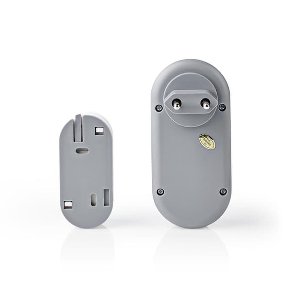Nedis Trådløst Dørklokke Sæt | Strømforsyning | 220 - 240 V AC 50 Hz | 1x CR2032 | Volume: 80 dB | Signalområde: 300 m | IP44 | Justérbar volume | 36