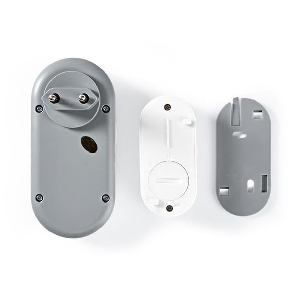 Nedis Trådløst Dørklokke Sæt | Strømforsyning | 220 - 240 V AC 50 Hz | 1x CR2032 | Volume: 80 dB | Signalområde: 300 m | IP44 | Justérbar volume | 36
