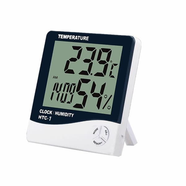 Praktisk vækkeur med temperatur og luftfugtighed