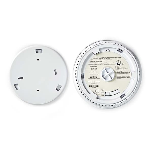 Nedis Smoke & kuliltealarm | Batteri | Batteri levetid op til: 10 År | EN 14604 | Med testknap | 85 dB | ABS | Hvid