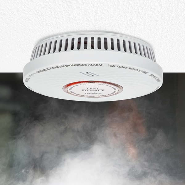 Nedis Smoke & kuliltealarm | Batteri | Batteri levetid op til: 10 År | EN 14604 | Med testknap | 85 dB | ABS | Hvid