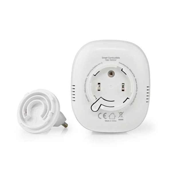 Nedis SmartLife-Gasdetektor | Zigbee 3.0 | Strømforsyning | Sensorlevetid: 5 År | EN 50194-1:2009 | Android™ / IOS | Med testknap | 75 dB | Hvid