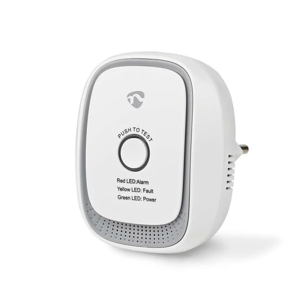 Nedis SmartLife-Gasdetektor | Zigbee 3.0 | Strømforsyning | Sensorlevetid: 5 År | EN 50194-1:2009 | Android™ / IOS | Med testknap | 75 dB | Hvid