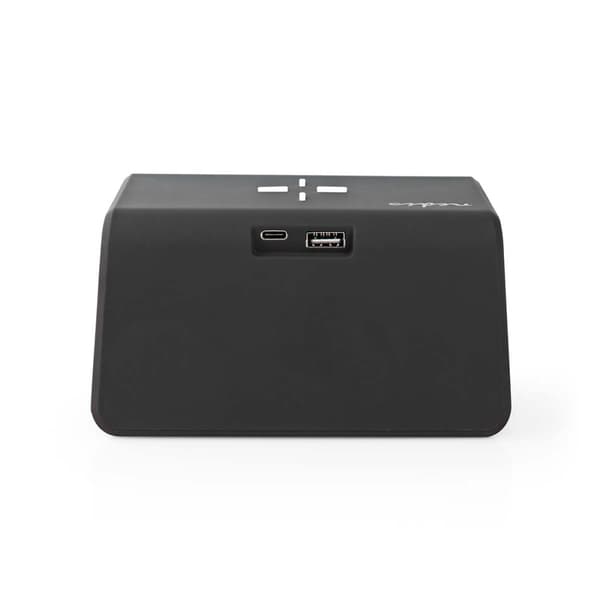 Nedis Vækkeur med Trådlås Ladning | Qi certificeret | 5 / 7.5 / 10 / 15 W | USB-A Han | Natlys | 2 Alarmtider | Snooze funktion