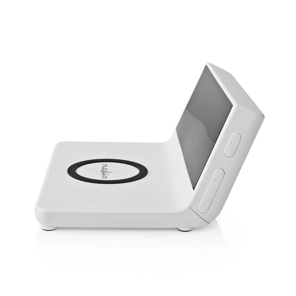 Nedis Trådlös laddare för Väckarklocka | Qi certifierad | 5 / 7.5 / 10 / 15 W | USB A-Hane | 2 Larmtider | Snooze-funktion