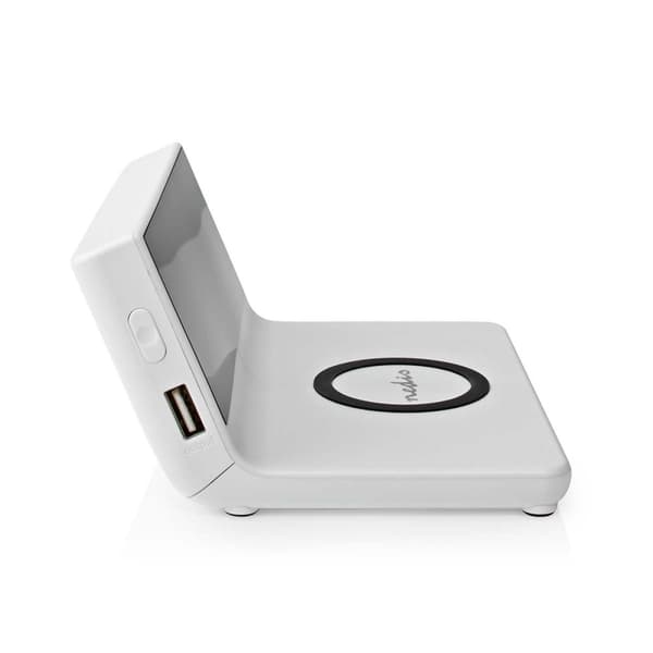 Nedis Trådlös laddare för Väckarklocka | Qi certifierad | 5 / 7.5 / 10 / 15 W | USB A-Hane | 2 Larmtider | Snooze-funktion