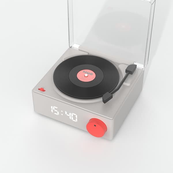 Mobility On Board Høyttalervekkerklokke Vinyl Retro Grå