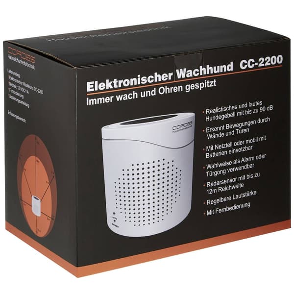 Cordes Haussicherheit Elektronisk vakthund CC-2200 Vit med fjärrkontroll 120 dB 002002