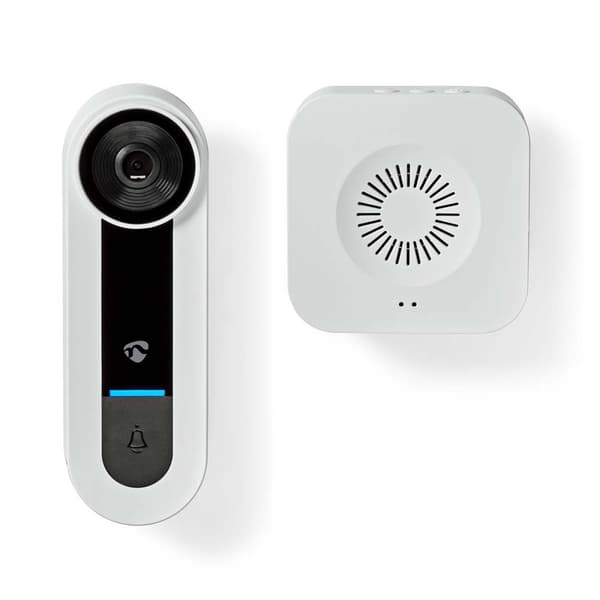 Nedis SmartLife Video Dørtelefon | Wi-Fi | Strømforsyning | 1536x1536 | Cloud Storage (mulighed) / microSD (ikke inkluderet) / Onvif | IP65 | Med bevæ