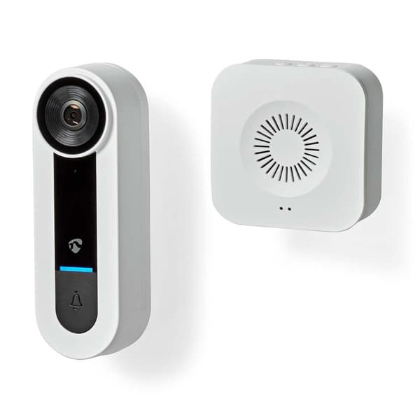 Nedis SmartLife Video Dørtelefon | Wi-Fi | Strømforsyning | 1536x1536 | Cloud Storage (mulighed) / microSD (ikke inkluderet) / Onvif | IP65 | Med bevæ